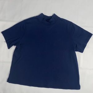 Crossroads Short Sleeve Ribbed Turtleneck Shirt